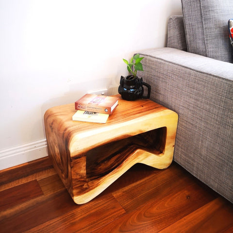 Side table, coffee table or entrance corner table-hand crafted from solid wood Chez Guru