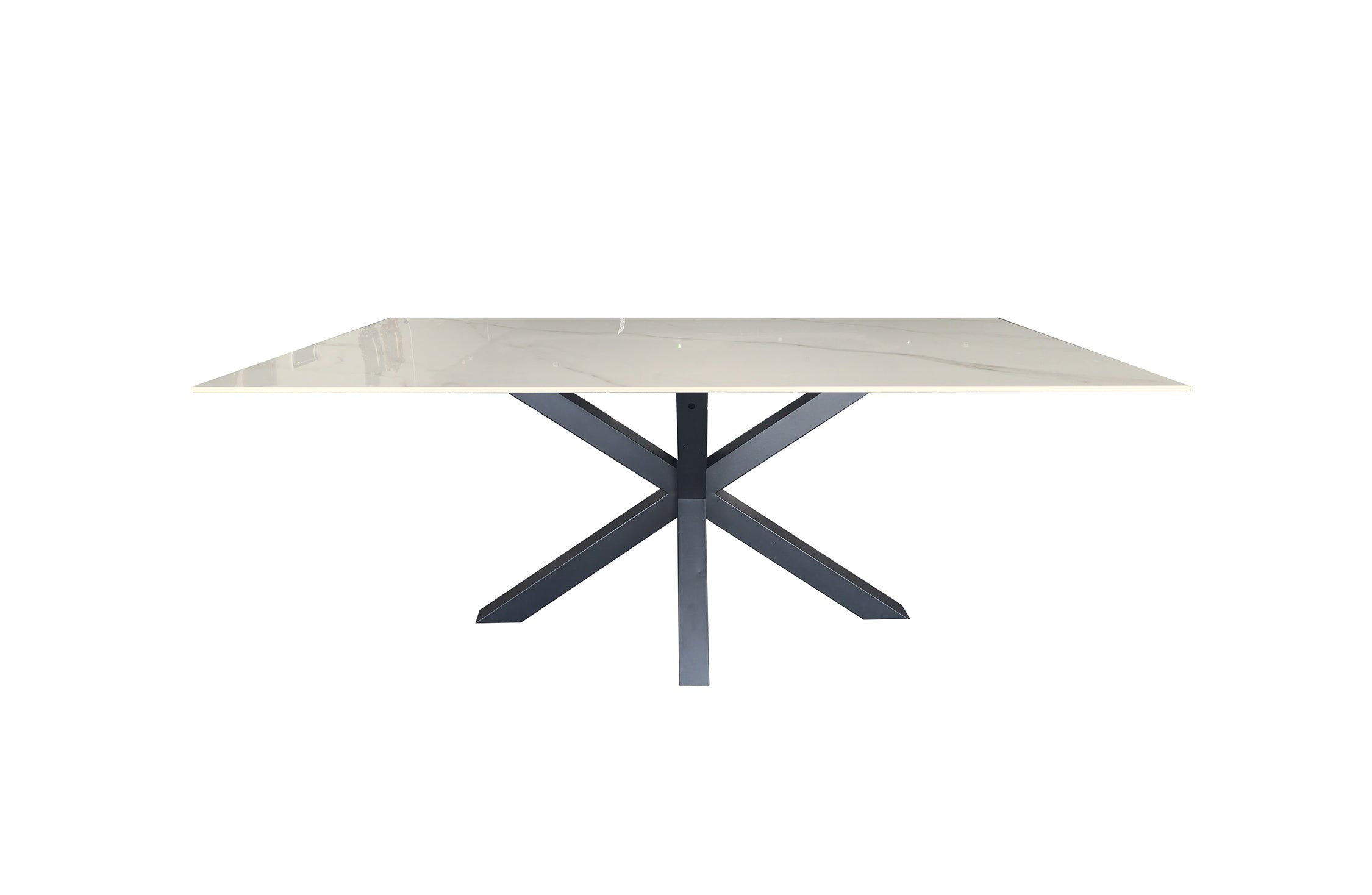 Miles Black With White Marble Dining Table - 90cm x 180cm Chez Guru