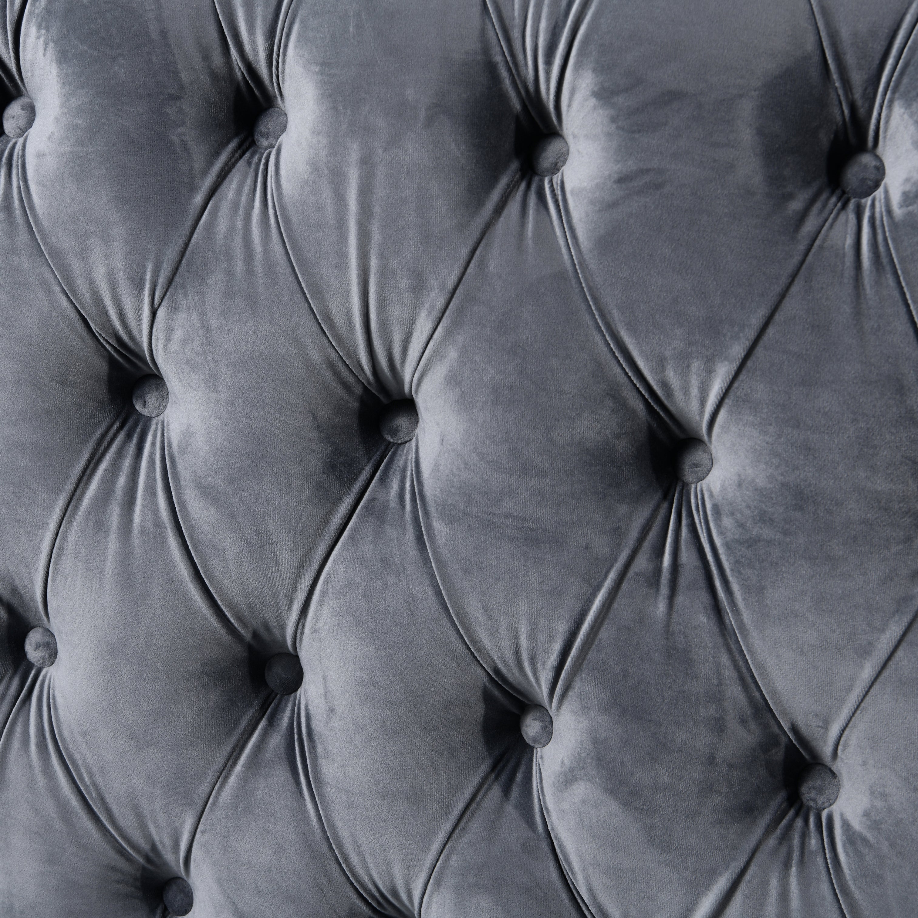 Madeline Range - Dark Grey Velvet 3+2+1 - Silver Trims Chez Guru