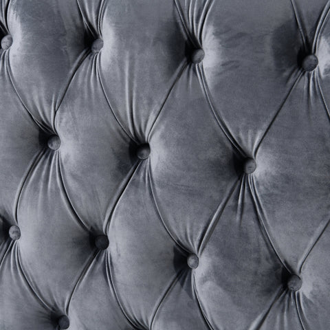 Madeline Range - Dark Grey Velvet 3+2+1 - Silver Trims Chez Guru