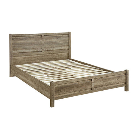 Queen Size Bed Frame Natural Wood like MDF in Oak Colour Chez Guru