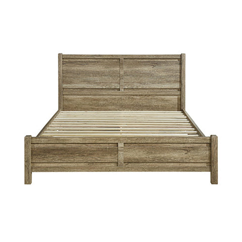 Queen Size Bed Frame Natural Wood like MDF in Oak Colour Chez Guru