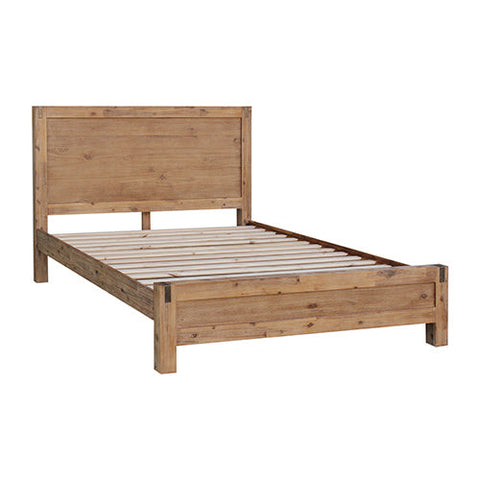 Bed Frame King Size in Solid Wood Veneered Acacia Bedroom Timber Slat in Oak Chez Guru