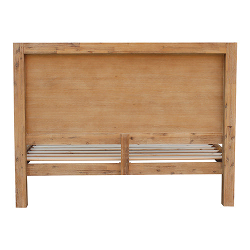 Bed Frame King Size in Solid Wood Veneered Acacia Bedroom Timber Slat in Oak Chez Guru