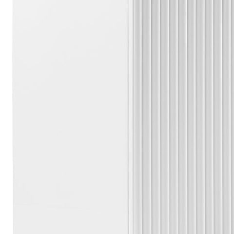 Buffet Ceramic Table Top MDF Cabinet Storage Stainless Steel In White