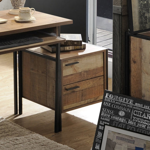 Bedside Table 2 drawers Night Stand Particle Board Construction in Oak Colour Chez Guru