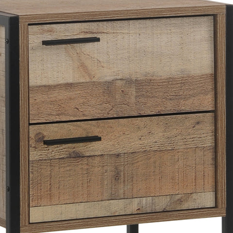 Bedside Table 2 drawers Night Stand Particle Board Construction in Oak Colour Chez Guru
