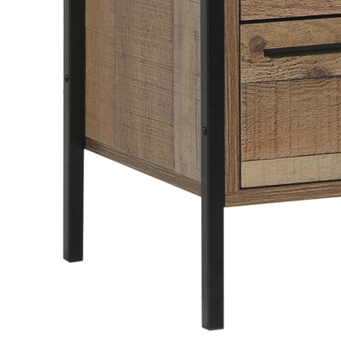 Bedside Table 2 drawers Night Stand Particle Board Construction in Oak Colour Chez Guru