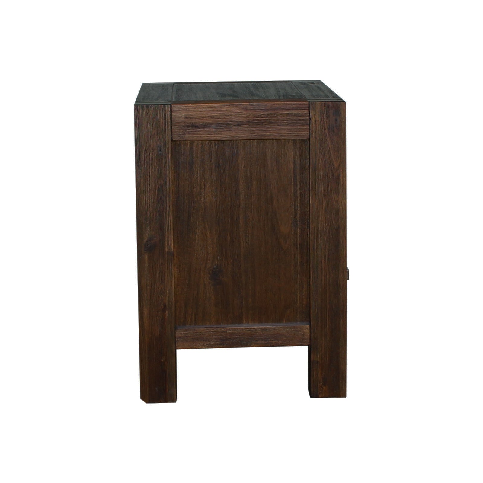 Bedside Table 2 drawers Night Stand Solid Wood Acacia Storage in Chocolate Colour Chez Guru