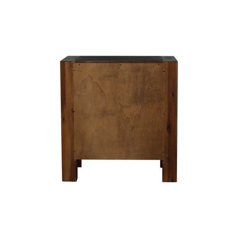 Bedside Table 2 drawers Night Stand Solid Wood Acacia Storage in Chocolate Colour Chez Guru