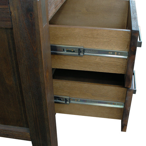 Bedside Table 2 drawers Night Stand Solid Wood Acacia Storage in Chocolate Colour Chez Guru