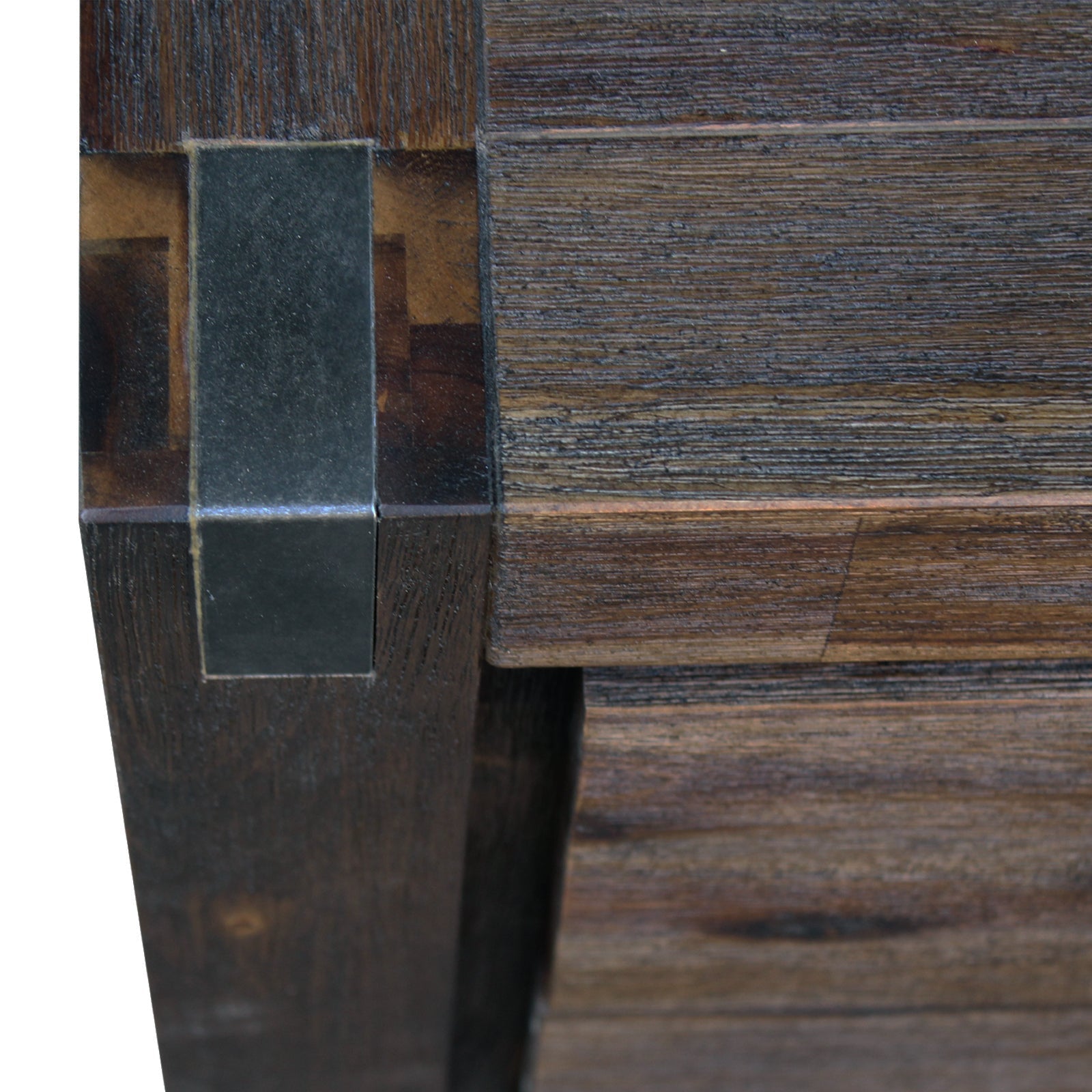 Bedside Table 2 drawers Night Stand Solid Wood Acacia Storage in Chocolate Colour Chez Guru