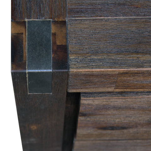 Bedside Table 2 drawers Night Stand Solid Wood Acacia Storage in Chocolate Colour Chez Guru