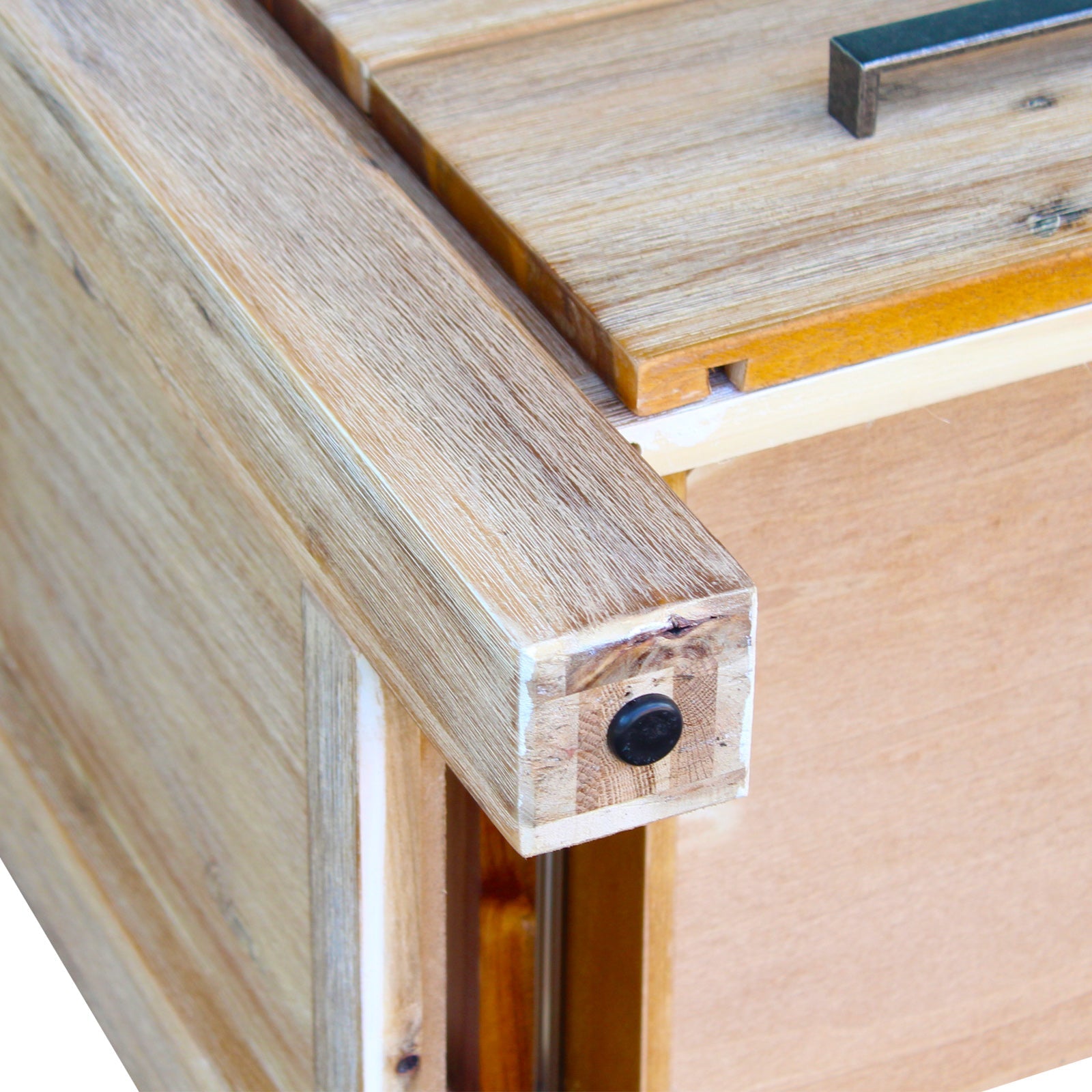Bedside Table 2 drawers Night Stand Solid Wood Acacia Oak Colour Chez Guru