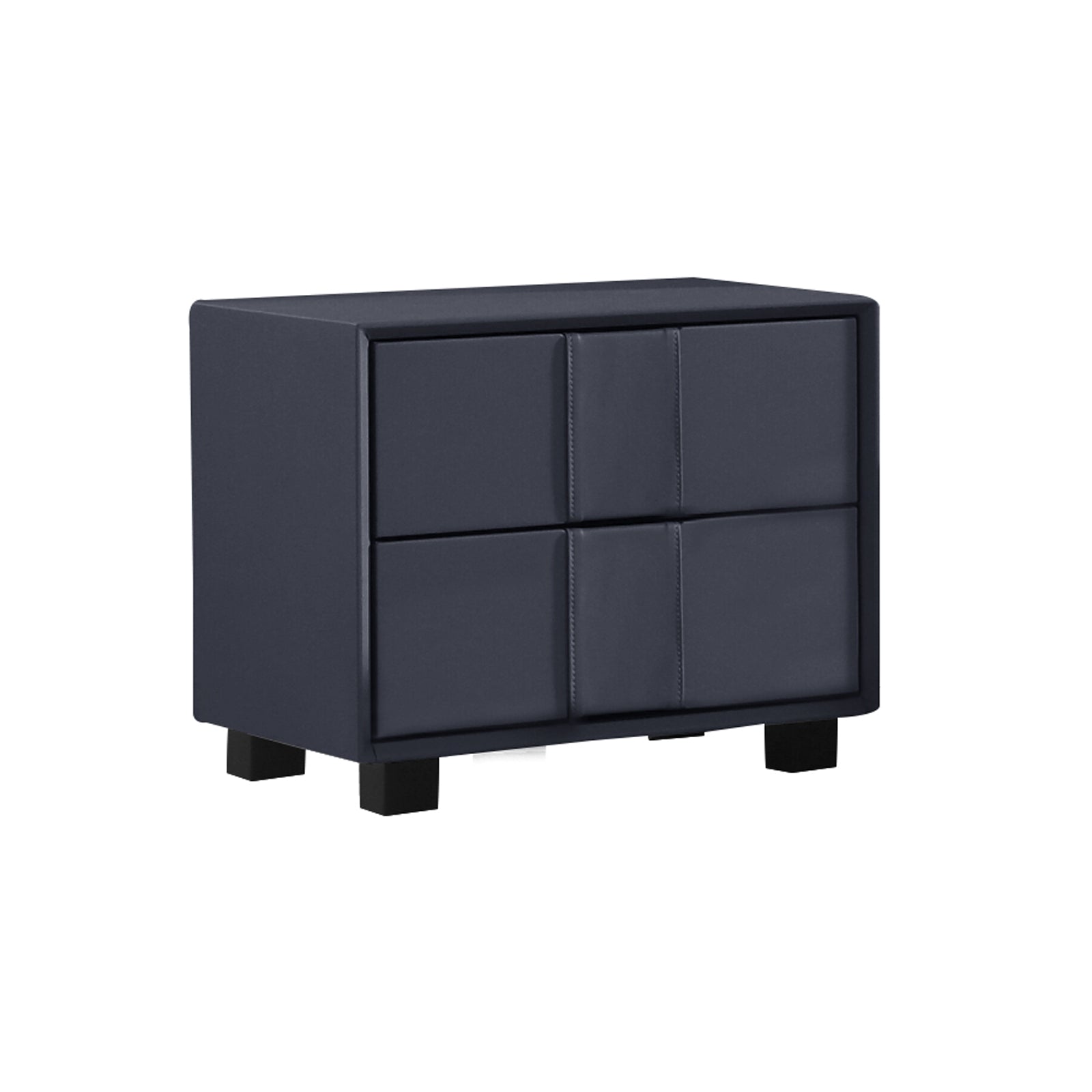 Prado Bedside Table MDF Construction Fabric Upholstery Iron Feet Chez Guru