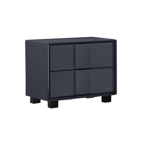 Prado Bedside Table MDF Construction Fabric Upholstery Iron Feet Chez Guru
