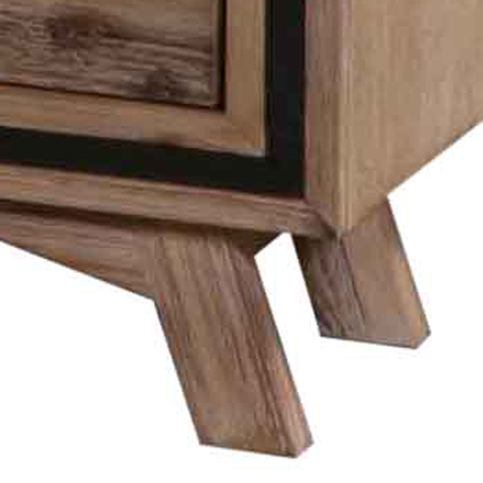 Bedside Table 2 drawer Night Stand with Solid Acacia Storage in Sliver Brush Colour Chez Guru