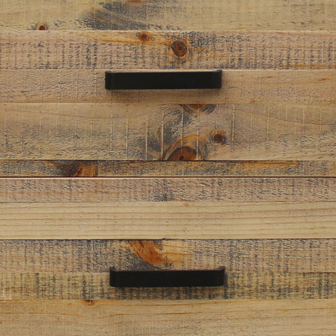 Bedside Table 2 drawers Night Stand Solid Wood Storage Light Brown Colour Chez Guru