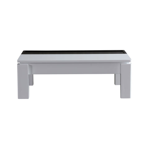 Coffee Table High Gloss Finish Lift Up Top MDF Black & White Colour Interior Storage