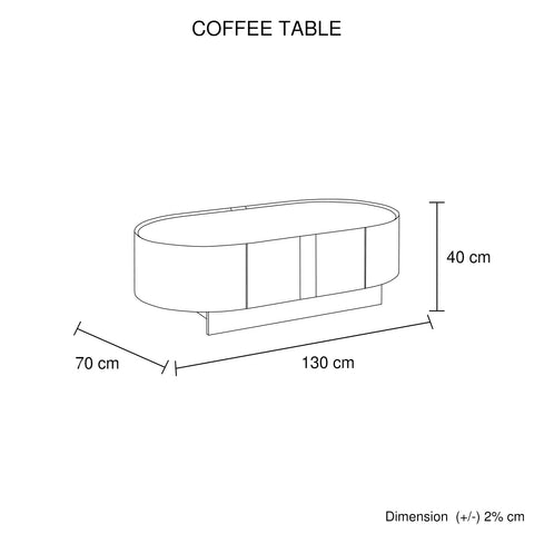 Coffee Table MDF Board Melamine Interior Ample Storage in Dark Walnut colour
