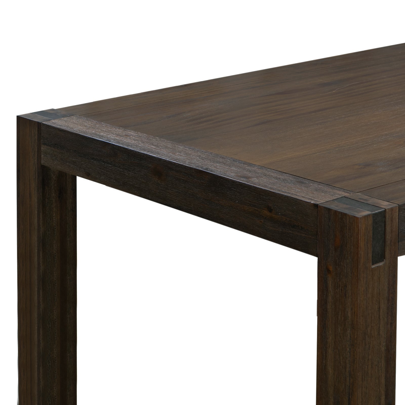 Dining Table 180cm Medium Size with Solid Acacia Wooden Base in Chocolate Colour Chez Guru
