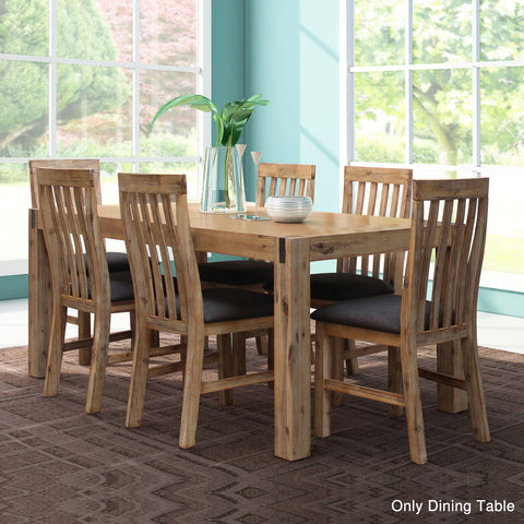 Dining Table 210cm Large Size with Solid Acacia Wooden Base in Oak Colour Chez Guru