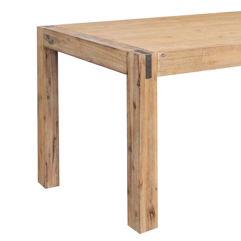 Dining Table 210cm Large Size with Solid Acacia Wooden Base in Oak Colour Chez Guru