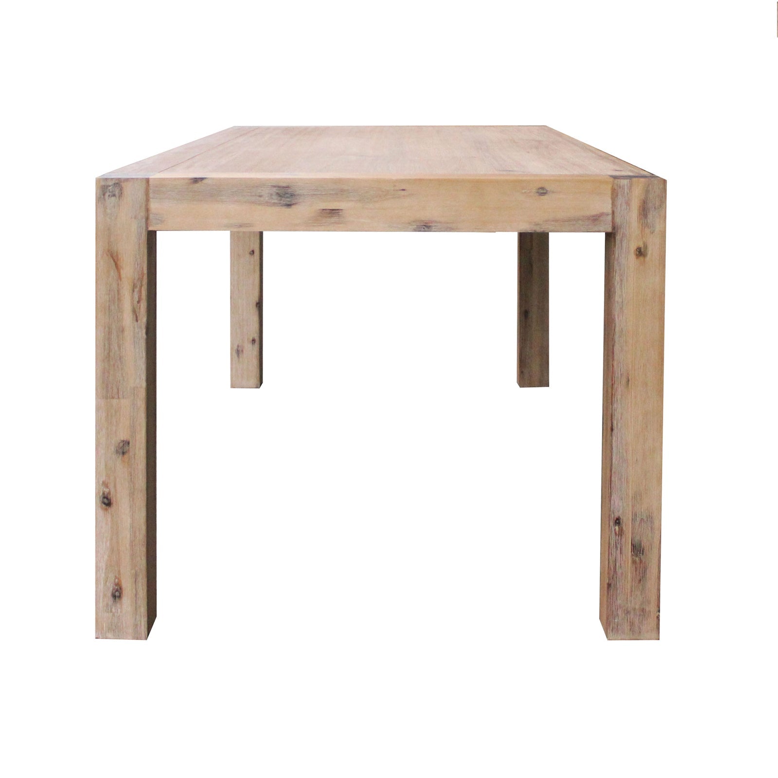 Dining Table 180cm Medium Size with Solid Acacia Wooden Base in Oak Colour Chez Guru