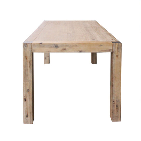 Dining Table 180cm Medium Size with Solid Acacia Wooden Base in Oak Colour Chez Guru