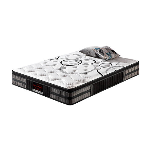 Queen Mattress in Gel Memory Foam Pocket Coil Medium Firm Bed 34cm Thick Chez Guru