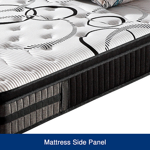 Queen Mattress in Gel Memory Foam Pocket Coil Medium Firm Bed 34cm Thick Chez Guru