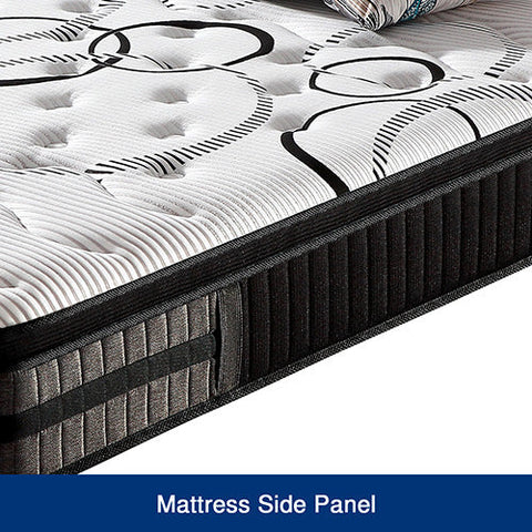 Queen Mattress in Gel Memory Foam Pocket Coil Medium Firm Bed 34cm Thick Chez Guru
