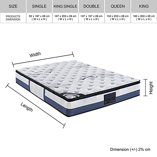 King Mattress Latex Pillow Top Pocket Spring Foam Medium Firm Chez Guru