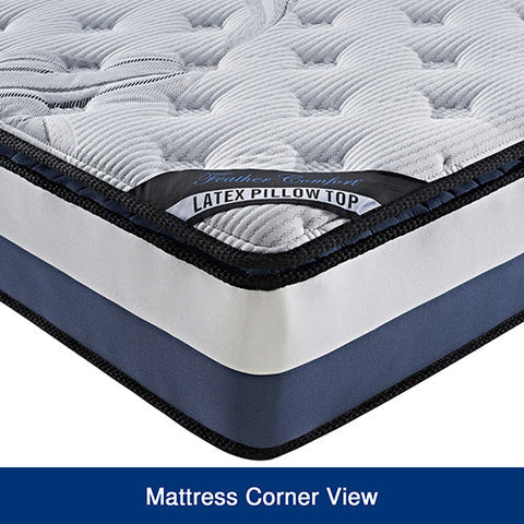 Single Mattress Latex Pillow Top Pocket Spring Foam Medium Firm Bed Chez Guru
