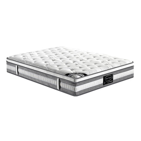 Mattress Euro Top King Size Pocket Spring Coil with Knitted Fabric Medium Firm 34cm Thick Chez Guru