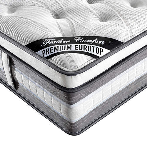 Mattress Euro Top King Size Pocket Spring Coil with Knitted Fabric Medium Firm 34cm Thick Chez Guru