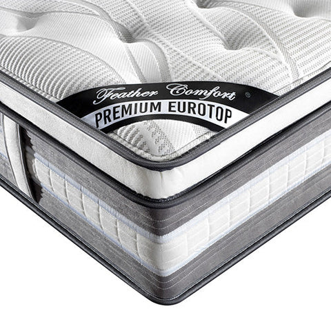 Mattress Euro Top King Size Pocket Spring Coil with Knitted Fabric Medium Firm 34cm Thick Chez Guru