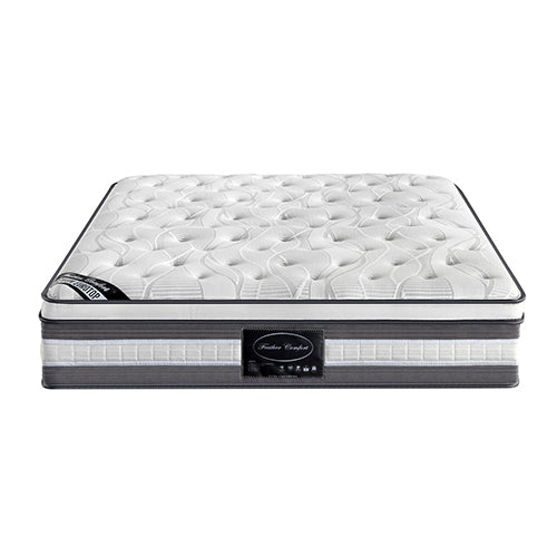 Mattress Euro Top Queen Size Pocket Spring Coil with Knitted Fabric Medium Firm 34cm Thick Chez Guru