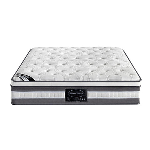 Mattress Euro Top Queen Size Pocket Spring Coil with Knitted Fabric Medium Firm 34cm Thick Chez Guru