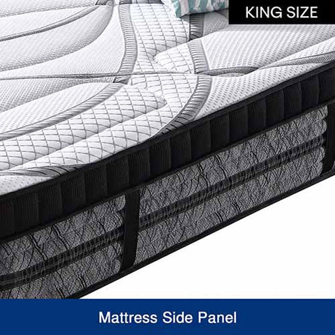 King Mattress Pocket Coil Spring Foam Firm Bed 32cm thick Chez Guru