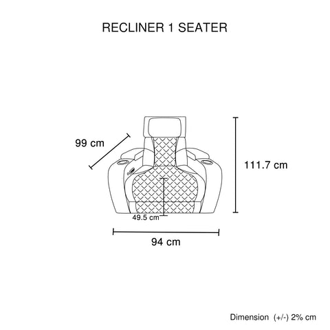 3-1-1 Seater Electric Air Leather Dark Grey Recliner Set