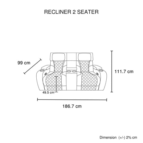 3-2 Seater Electric Air Leather Dark Grey Recliner Set