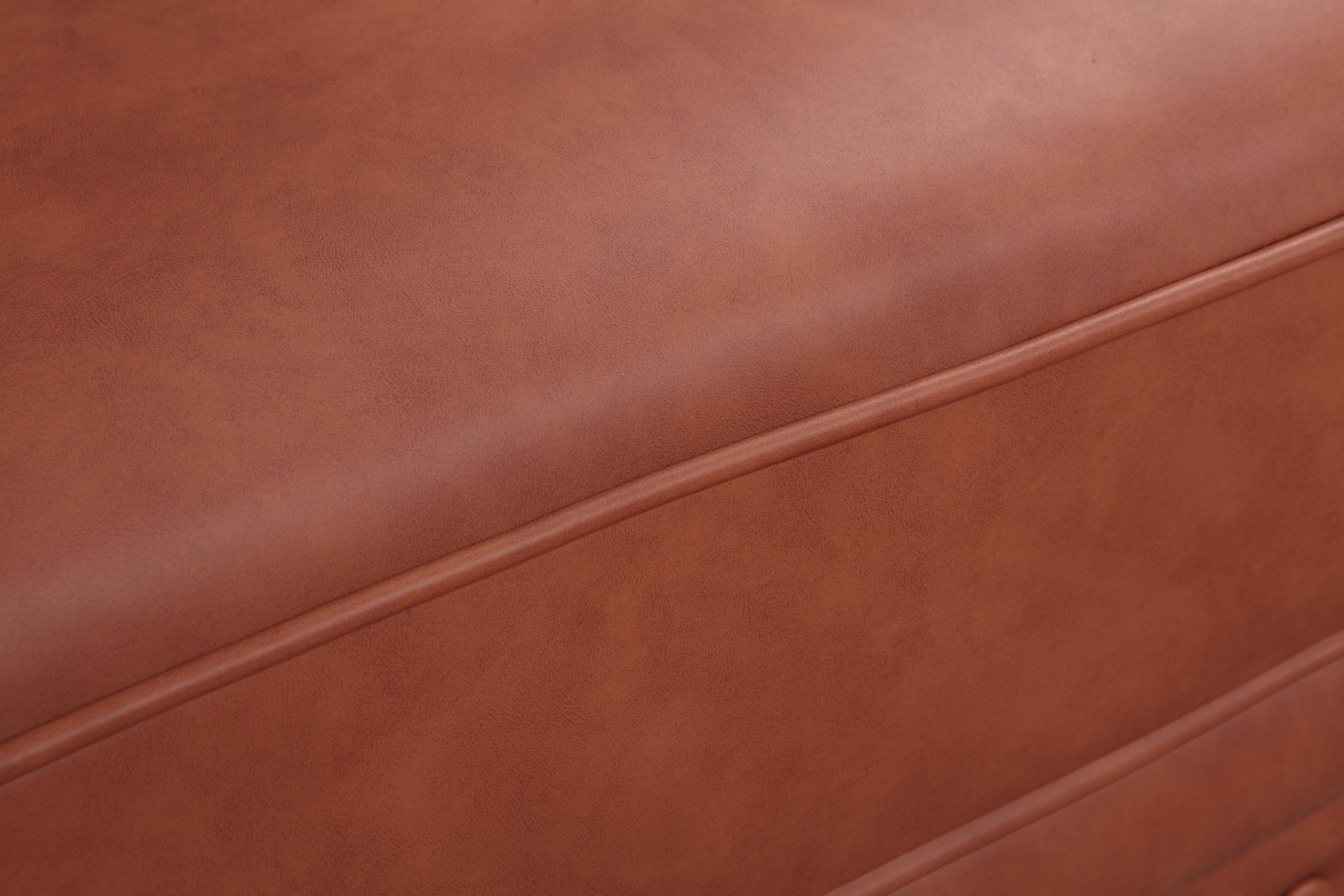 2 Seater Brown Sofa Lounge Button Tufted in Faux Leather Chez Guru
