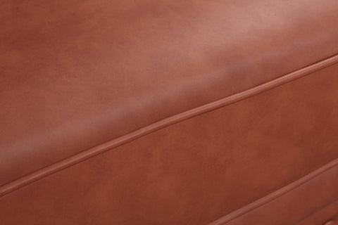 2 Seater Brown Sofa Lounge Button Tufted in Faux Leather Chez Guru