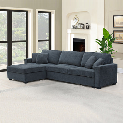Corner Sofa Chaise – Modern Fabric Lounge with Pocket Springs & Pillows