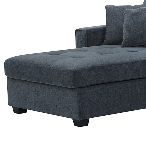 Corner Sofa Chaise – Modern Fabric Lounge with Pocket Springs & Pillows