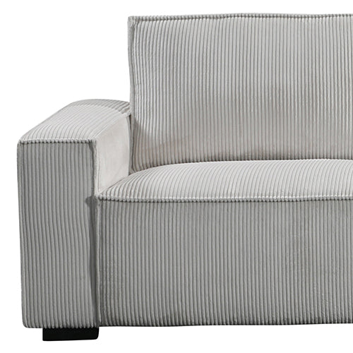 Reno 3 Seater Sofa Beige Colour Fabric Upholstery Wooden Structure Knock Down Feature In Back & Arms Chez Guru