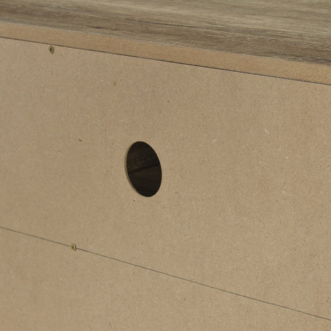 TV Cabinet 3 Storage Drawers with Shelf Natural Wood like MDF Entertainment Unit in Oak Colour Chez Guru