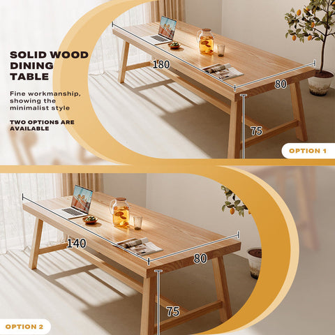 1.4M Solid Wood Dining Table Square Dining Table Dining Table Kitchen Furniture Chez Guru