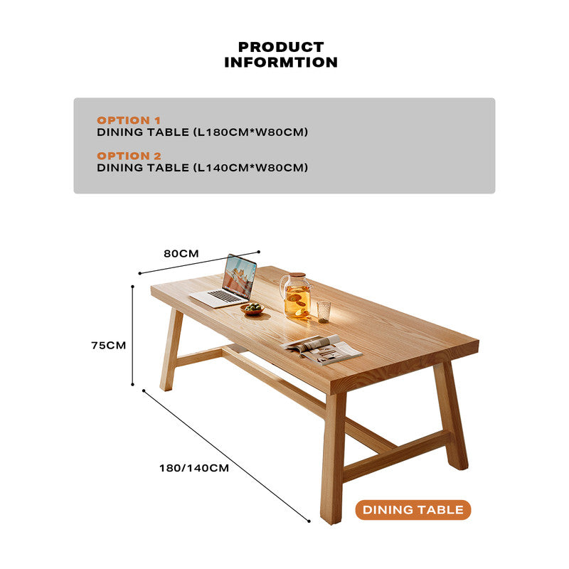 1.4M Solid Wood Dining Table Square Dining Table Dining Table Kitchen Furniture Chez Guru
